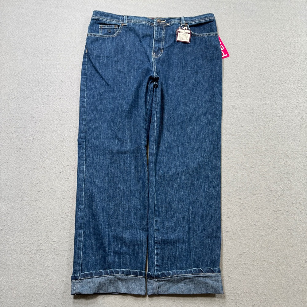 NEW Gloria Vanderbilt Jeans Women's 18P Blue Denim Amanda Straight Leg Baggy